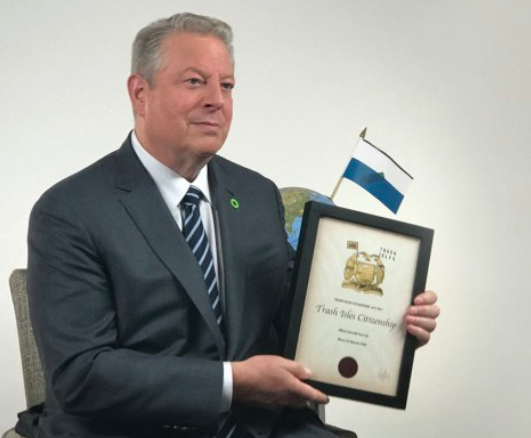 Al Gore with his citizen papers