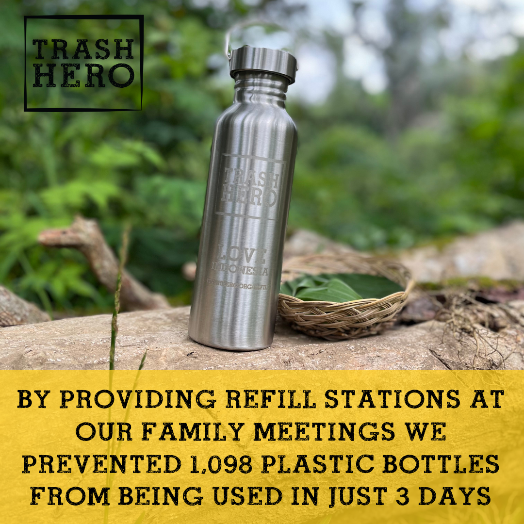 By providing refill stations at our family meetings we prevented 1,098 plastic bottles from being used in just 3 days