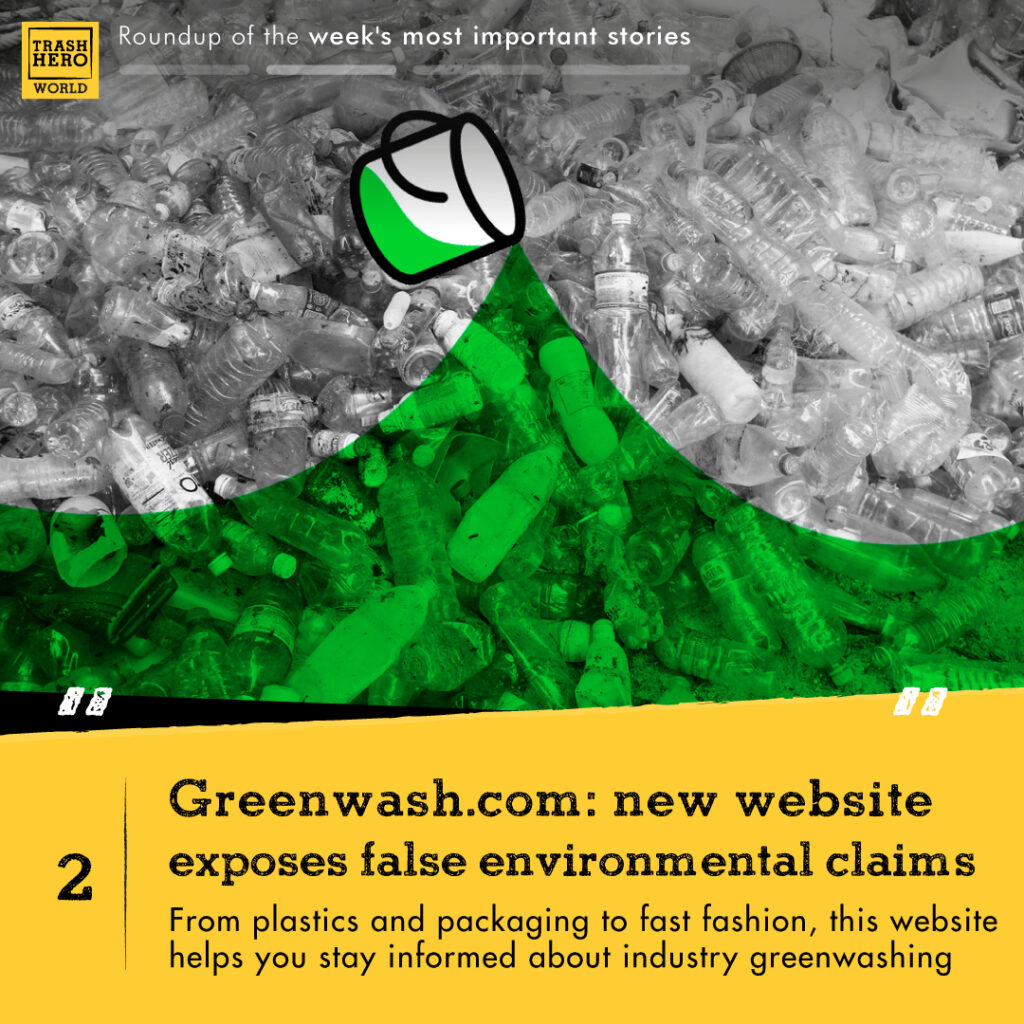 Ein Haufen Plastikflaschen mit einem Becher, der grünes Wasser über sie giesst
Greenwash.com: neue Website entlarvt falsche Umweltaussagen
Von Kunststoffen und Verpackungen bis hin zu Fast Fashion - diese neue Website hilft Dir, dich über das Greenwashing der Industrie zu informieren. 